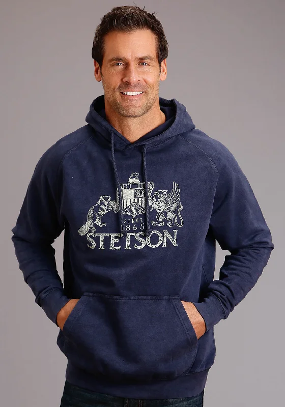 Weekend Shopping Extravaganza Stetson Mens Navy Cotton Blend Vintage Wash Shield Logo Hoodie Weekend Shopping Extravaganza Stetson Mens Navy Cotton Blend Vintage Wash Shield Logo Hoodie