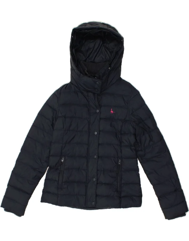 Special Discount JACK WILLS Womens Hooded Padded Jacket UK 12 Medium Navy Blue Nylon