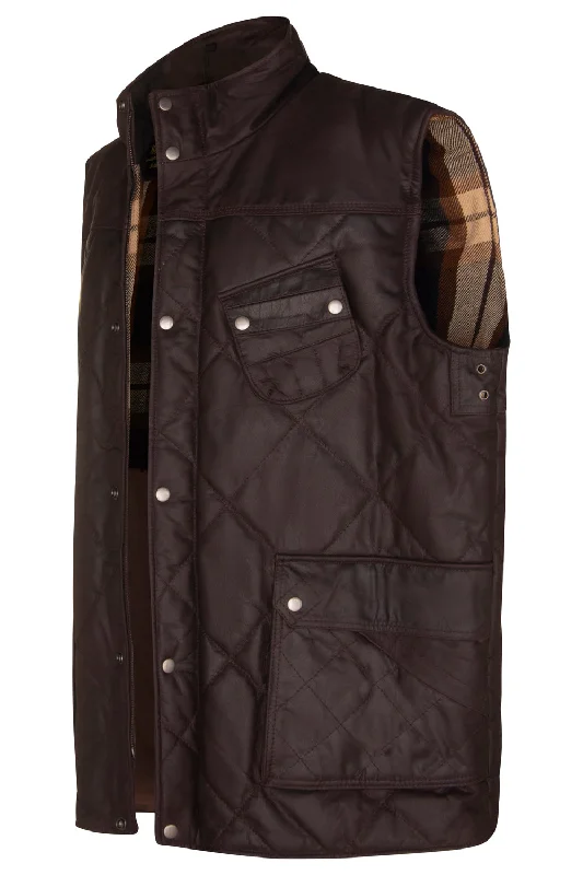 The Best Deal Gardening Walking Fashionable Quilted Leather Body-Warmer Waistcoat in Waxed Nubuck