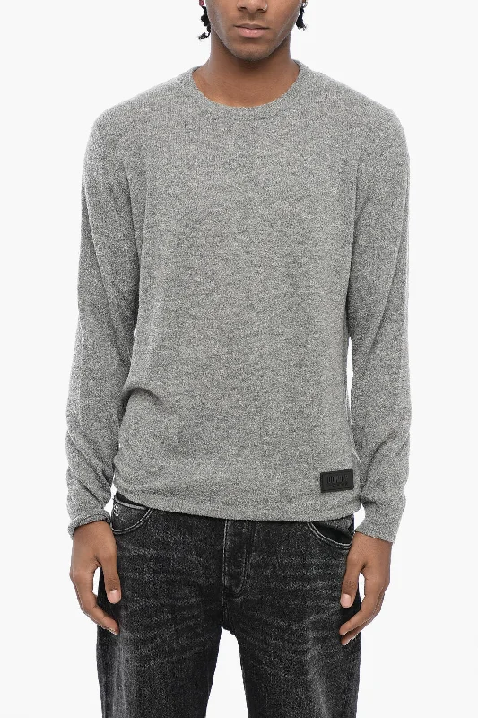 Weekend Bargains to Enjoy Dondup Soft Fabric Crew-Neck Sweater With Logo Detail