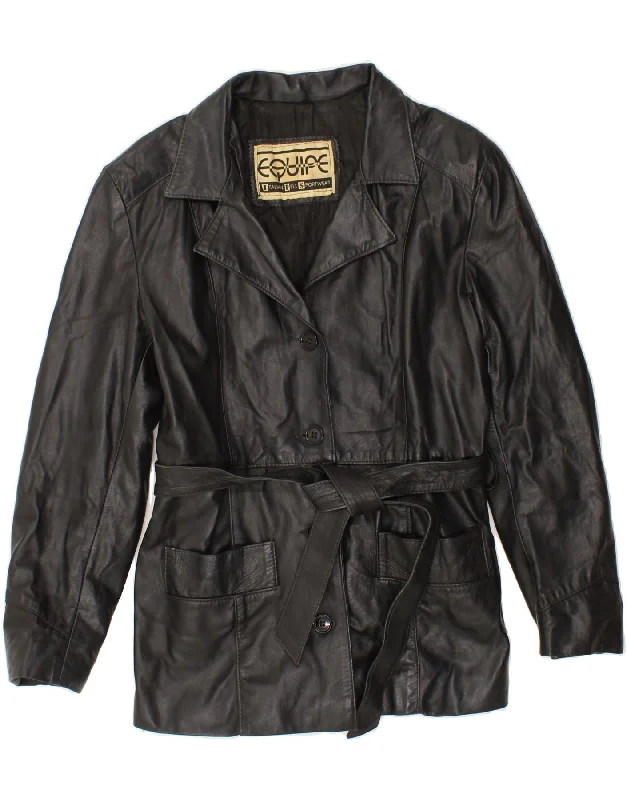 Big Savings EQUIPE Womens Leather Jacket UK 12 Medium Black