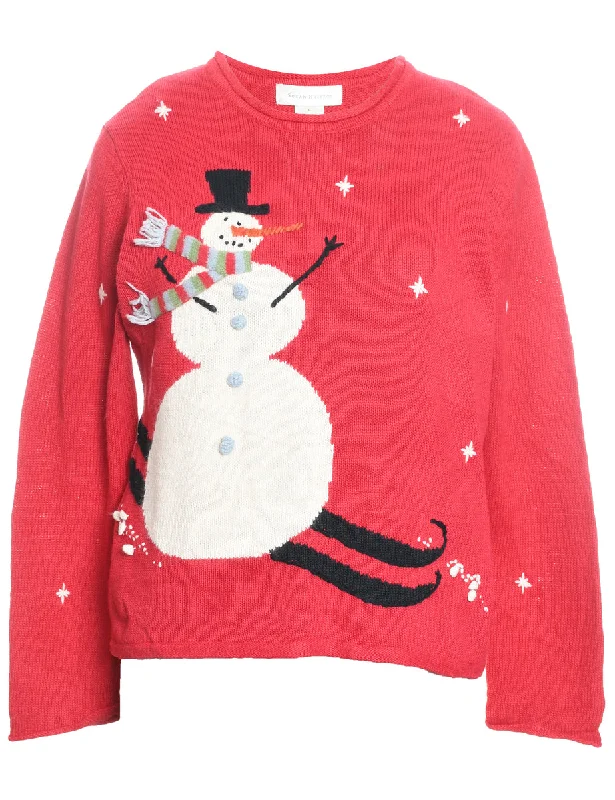 Instant Savings Snowman Christmas Jumper - L