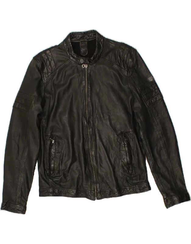 Your Weekend, Your Savings GIPSY Womens Leather Jacket UK 18 XL Black Leather