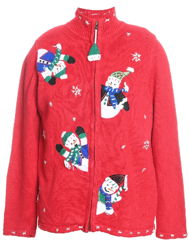 Weekend Specials You Can't Miss Snowman Christmas Cardigan - L