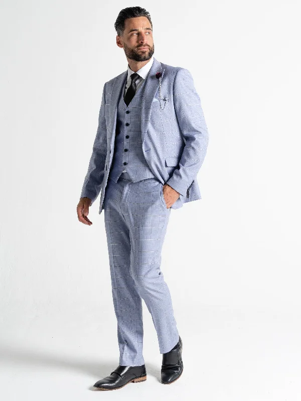 Weekend Deals That Spark OXFORD BABY BLUE WITH BROWN CHECKS DETAILING