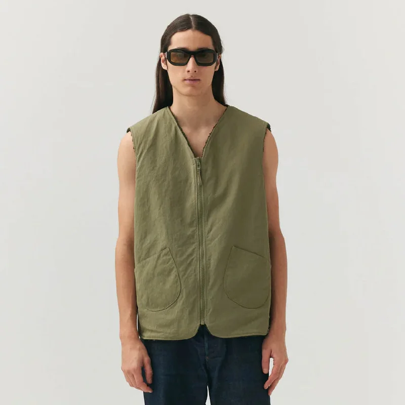 Quick Deals G-Lait Bonded Fleece Reversible Gilet - Light Army