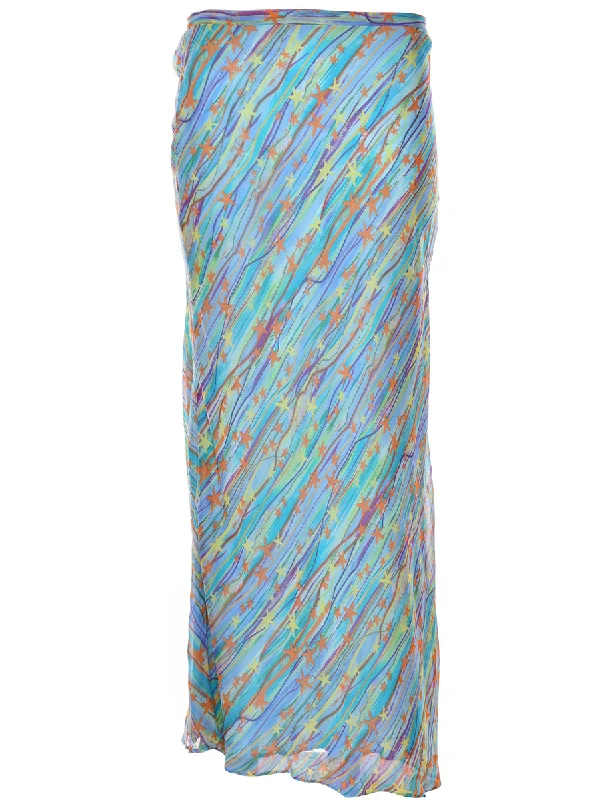 While Supplies Last Silk Novelty Print Skirt - M
