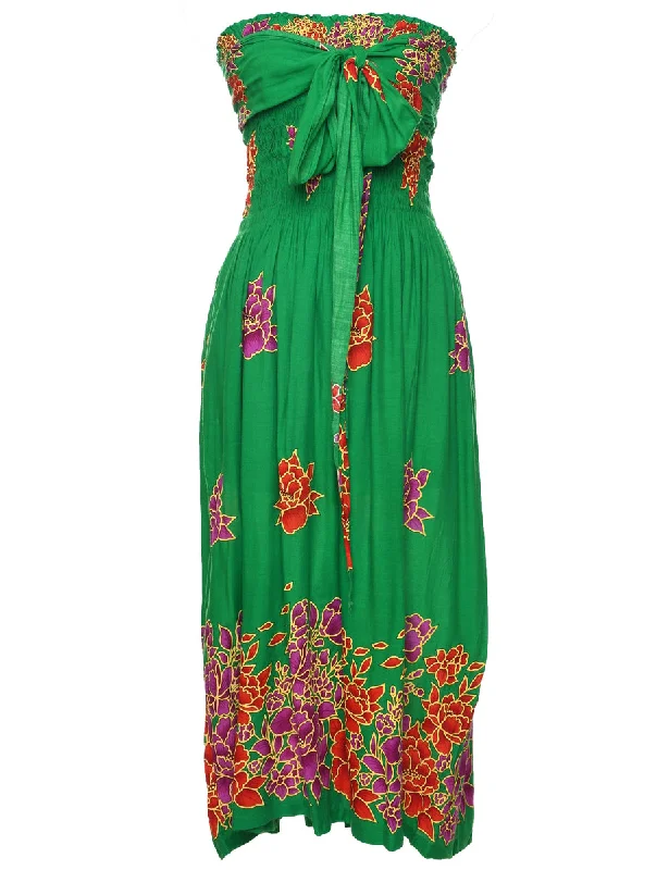Early Access Smocked Floral Pattern Dress - S