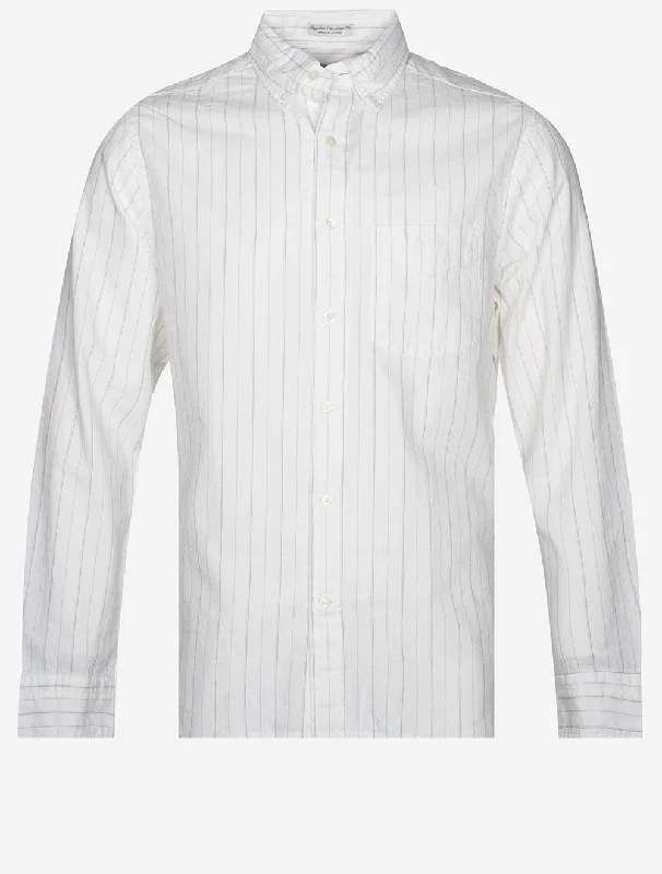 Weekend Discounts to Delight Regular Archive Oxford Stripe Shirt Eggshell