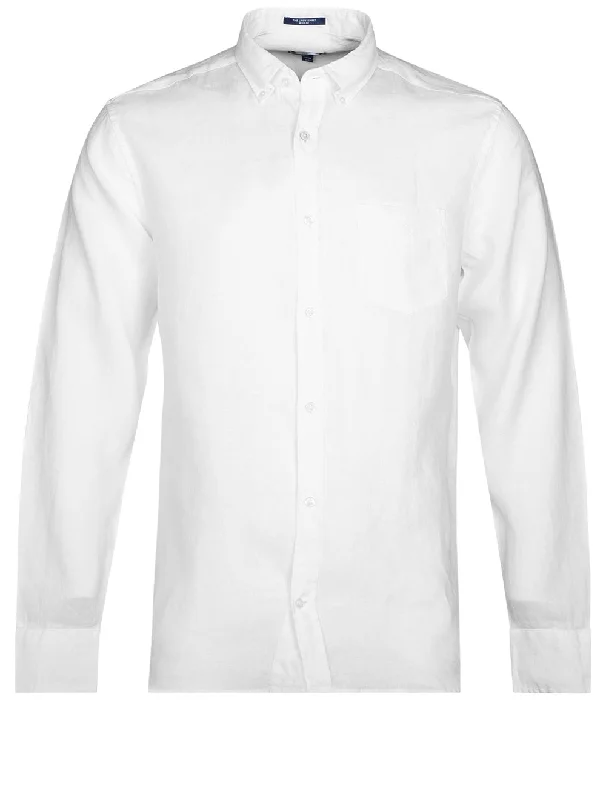 Online Exclusive Regular Linen Shirt Button-down White