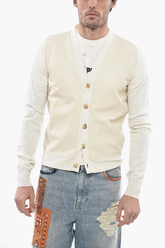 Weekend Specials to Relish Amiri Silk Cardigan with Leather Details