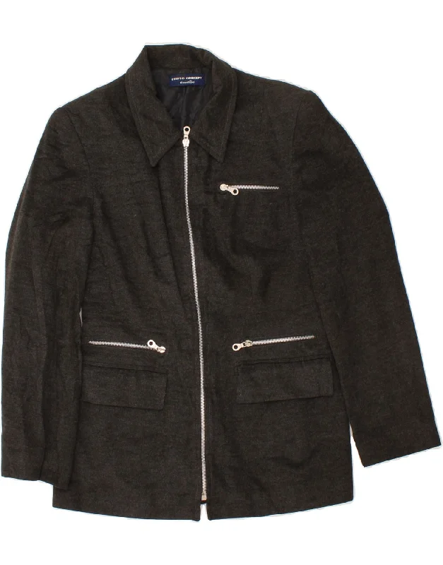 Special Price CONBIPEL Womens Full Zip Blazer Jacket IT 44 Medium Grey Viscose