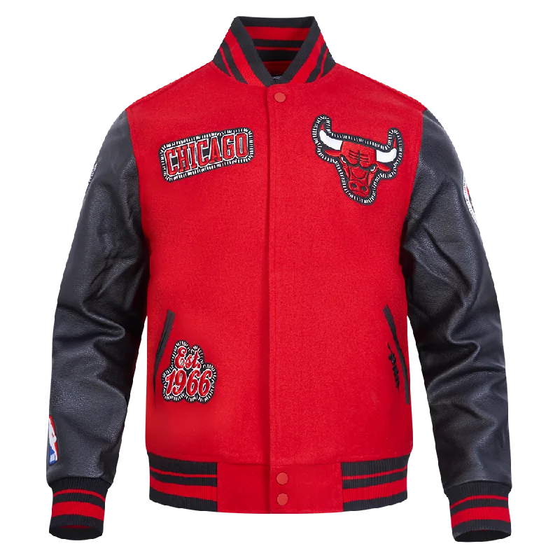 Year-End Deals NBA CHICAGO BULLS DIY PICK STITCH MEN'S RIB WOOL VARSITY JACKET (RED/BLACK) Year-End Deals NBA CHICAGO BULLS DIY PICK STITCH MEN'S RIB WOOL VARSITY JACKET (RED/BLACK)