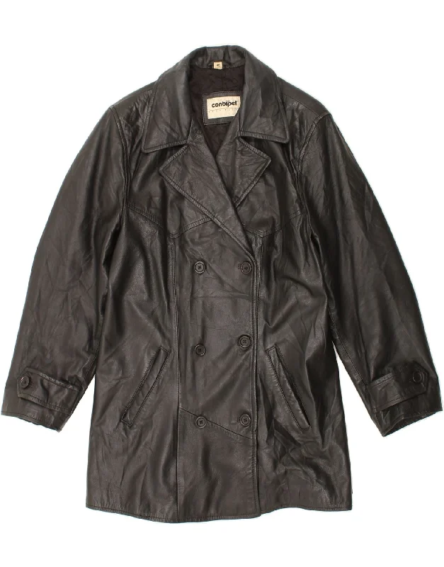 Weekend Savings Spectacular CONBIPEL Womens Leather Coat IT 46 Large Black Leather