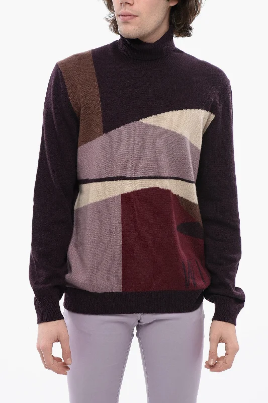 Weekend Discounts to Relish Corneliani Cashmere Turtleneck Sweater With Multicolored Brand Weekend Discounts to Relish Corneliani Cashmere Turtleneck Sweater With Multicolored Brand