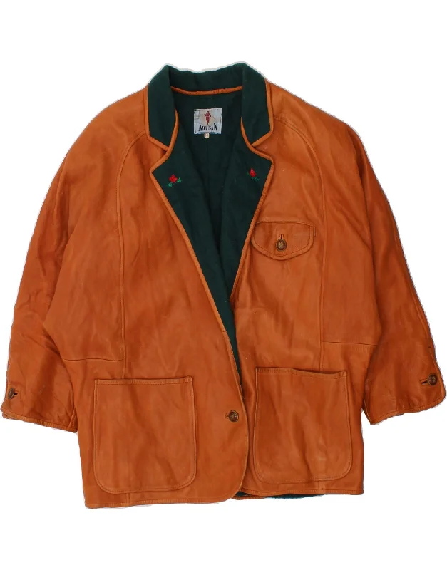 Early Bird VINTAGE Womens Leather Jacket EU 44 XL Brown