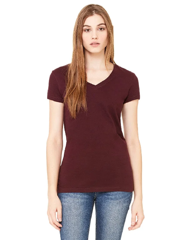 Reduced Price Bella+Canvas Ladies Short Sleeve V-Neck T-Shirt | Plum
