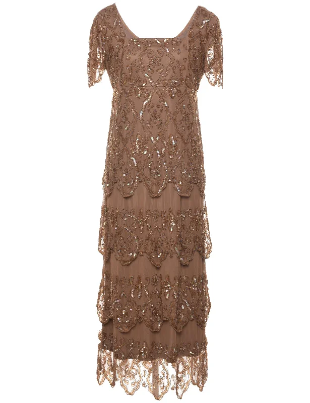 Savings Event Sequined Evening Dress - M