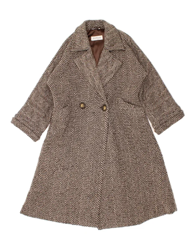 Weekend Deals to Make You Smile SPORTMAX Womens Overcoat UK 8 Small Brown Chevron Wool Weekend Deals to Make You Smile SPORTMAX Womens Overcoat UK 8 Small Brown Chevron Wool