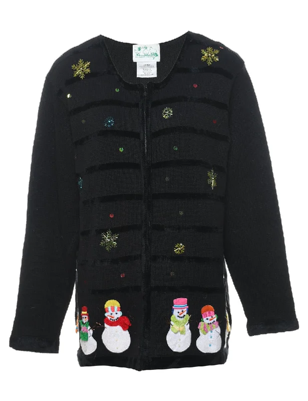 Weekend Specials Just for You Snowman Christmas Cardigan - L