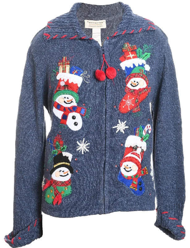 Weekend Discounts You Deserve Snowman Christmas Cardigan - L