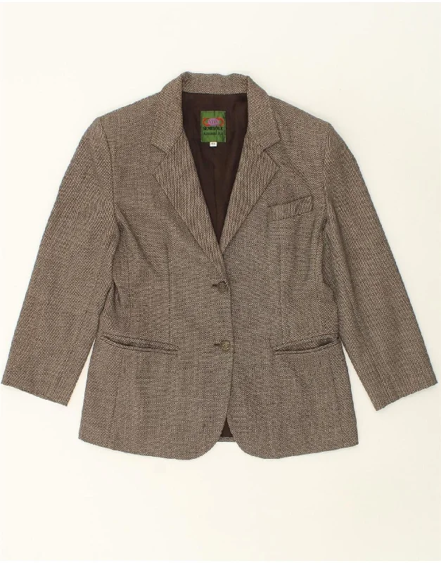 Weekend Bargains Galore VINTAGE Womens 2 Button Blazer Jacket IT 44 Medium Brown