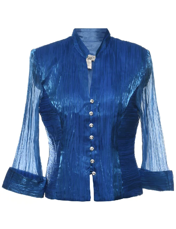 Super Deal Single Breasted Blue Evening Jacket - M