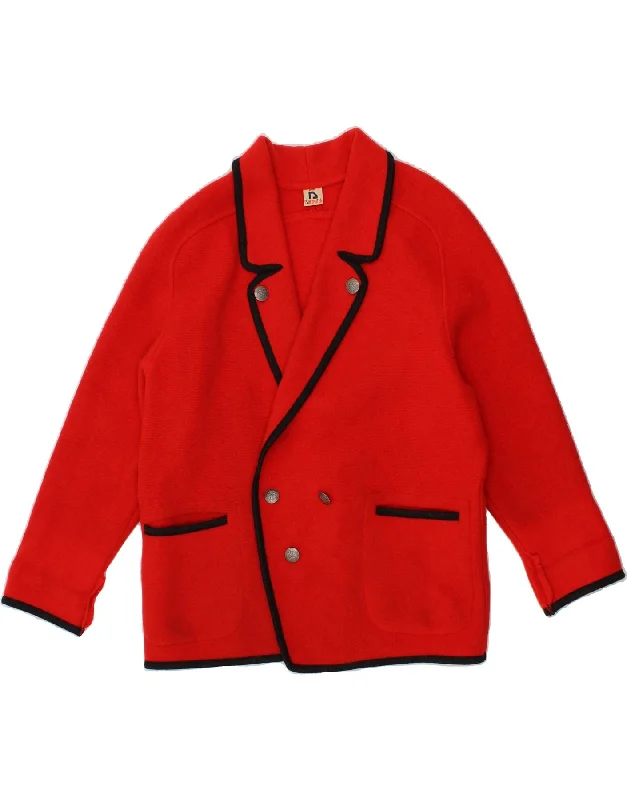 Year-End Deals DOLOMITEN Womens Double Breasted Blazer Jacket US 12 Large Red New Wool