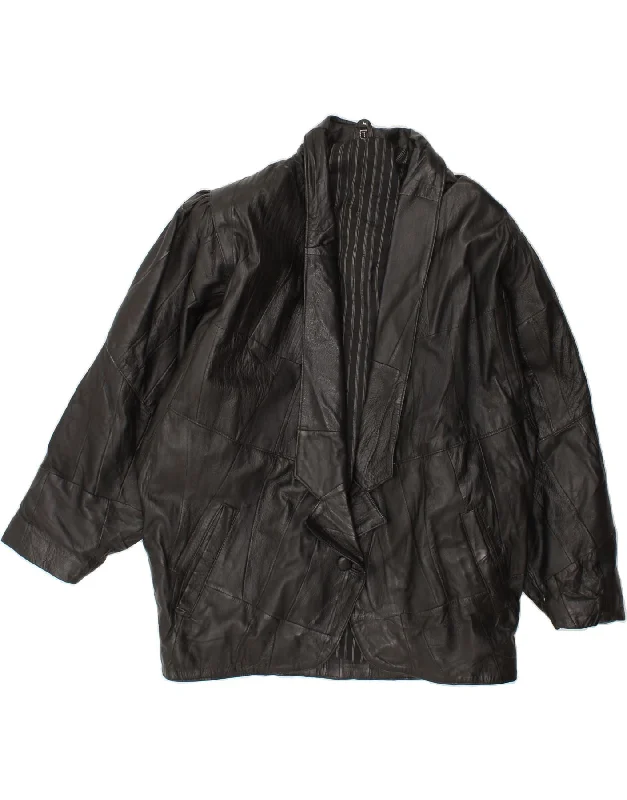 Weekend Deals That Thrill VINTAGE Womens Leather Jacket UK 14 Large Black Leather