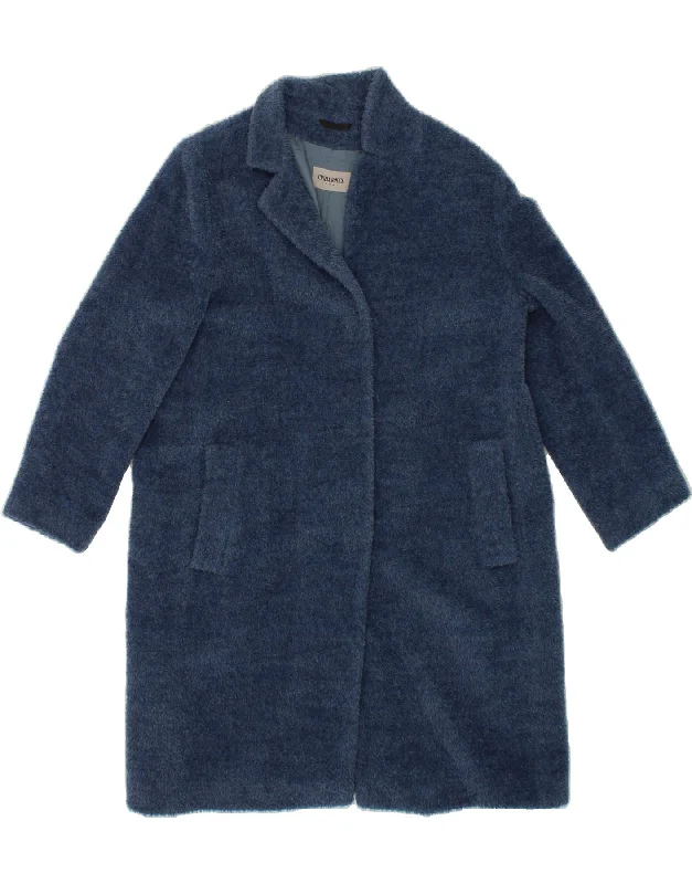 Stock Clearance CINZIA ROCCA Womens Overcoat UK 14 Medium  Navy Blue Wool