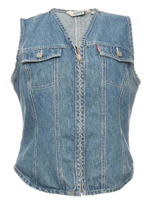 The Best Deal Sleeveless Medium Wash Vest - M - Marketplace