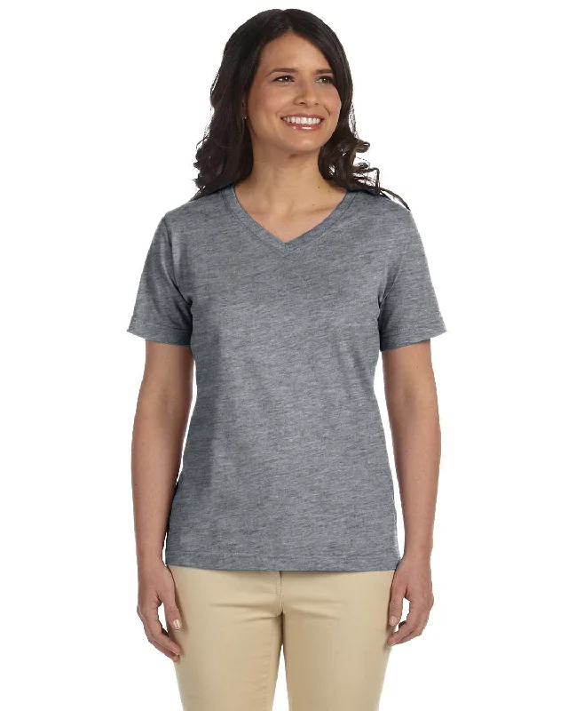 Weekend Deals to Brighten Your Day LAT Ladies Combed Cotton V-Neck T-Shirt | Granite Heather Weekend Deals to Brighten Your Day LAT Ladies Combed Cotton V-Neck T-Shirt | Granite Heather