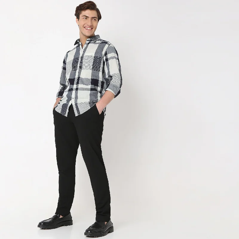 Pay Less Cruiser™ Authentic Indigo Regular Fit Shirt Modern Checks Versatile combo