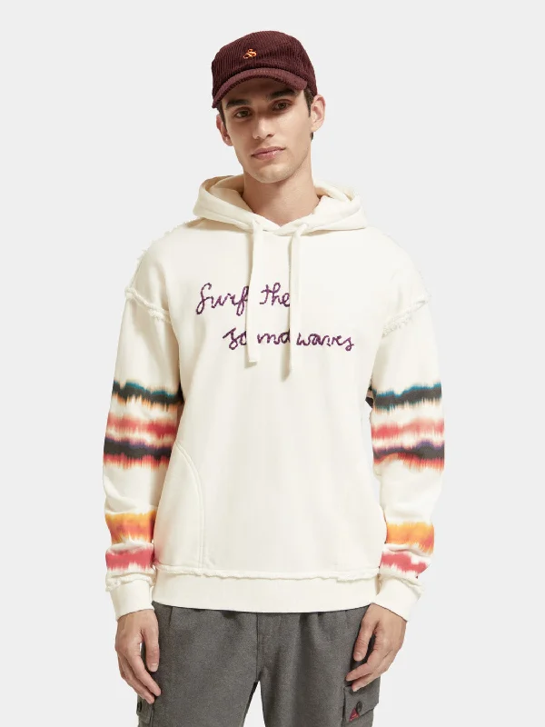 Sale Event Relaxed-fit raw edge artwork hoodie