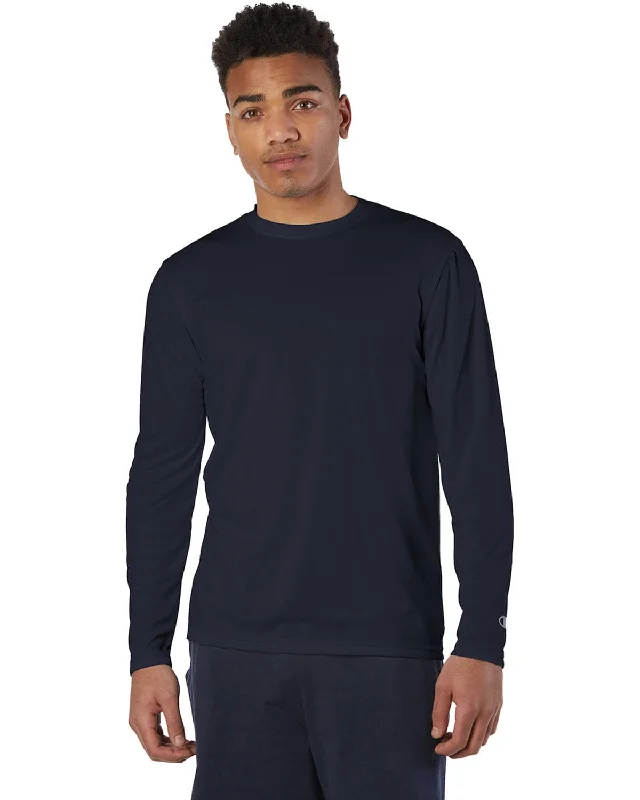 Weekend Deals That Sparkle Champion Double Dry Long Sleeve T-Shirt | Navy