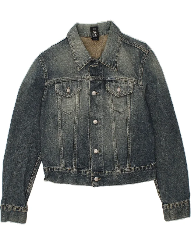 Mega Discount DIESEL Womens Crop Denim Jacket UK 14 Medium Blue Cotton