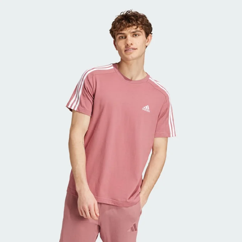 Weekend Bargains to Cherish ADIDAS MEN'S ESSENTIALS 3-STRIPES CRIMSON TEE