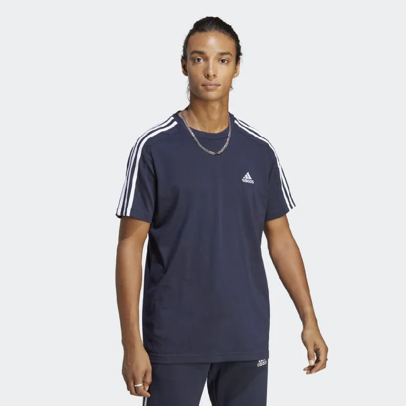 Weekend Specials to Savor ADIDAS MEN'S ESSENTIALS SINGLE JERSEY 3-STRIPES NAVY TEE