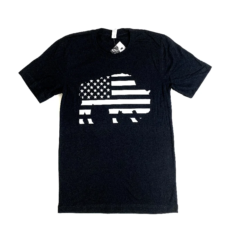 Now Available BFLO Black and White USA Short Sleeve Shirt