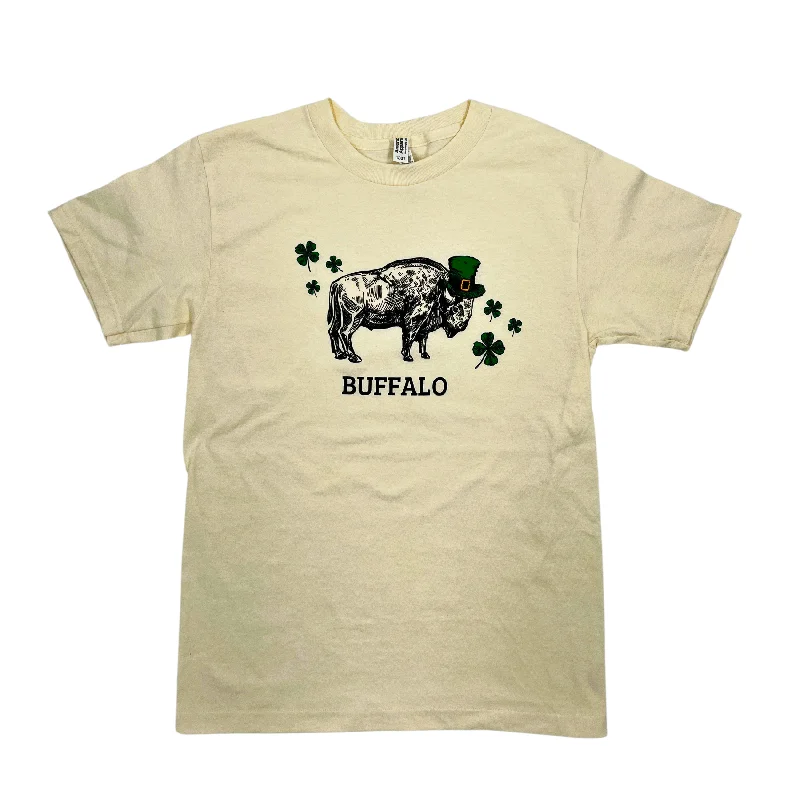 Markdown Sale Bison With Irish Hat Cream Short Sleeve Shirt