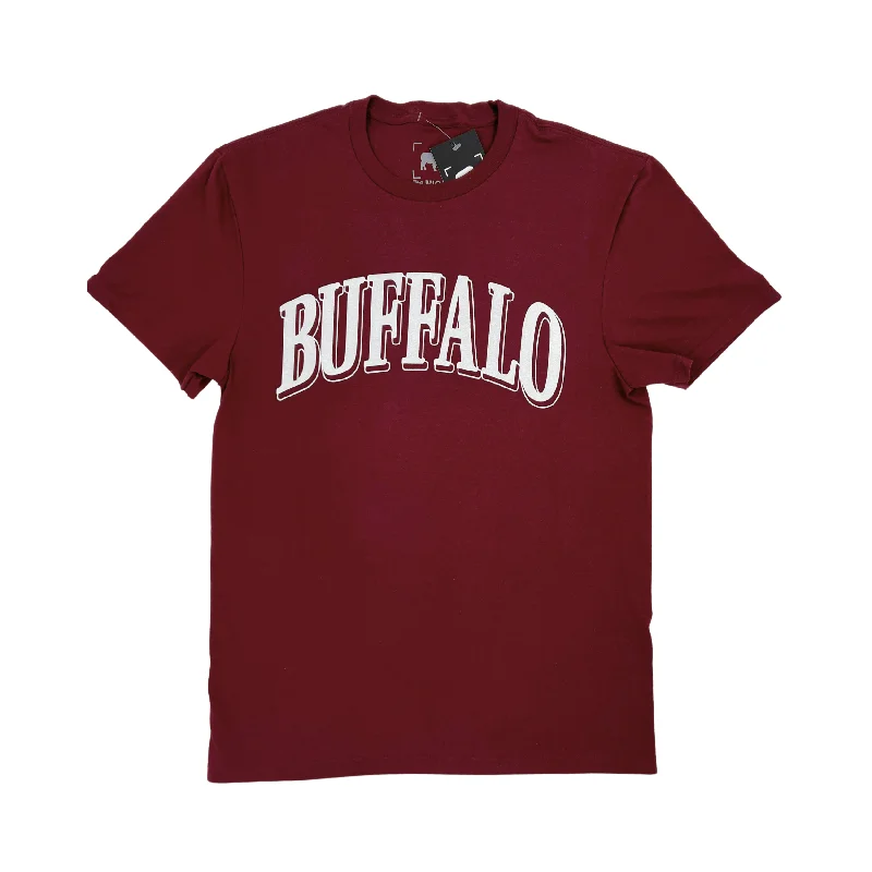 Super Deal Buffalo Collegiate Style Maroon Short Sleeve Shirt