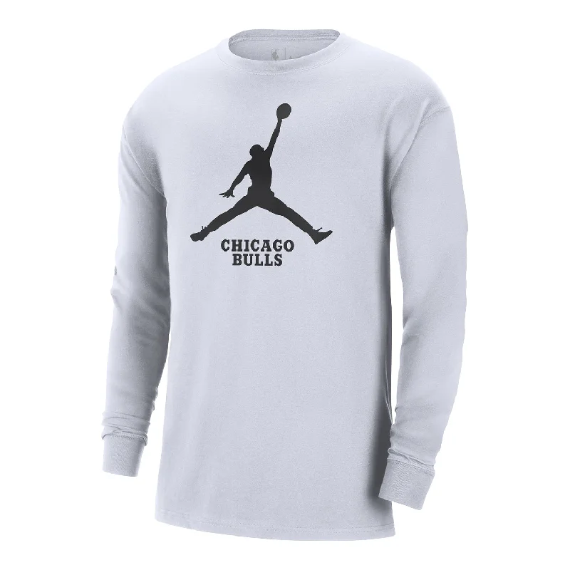 Weekend Deals That Impress Chicago Bulls Nike Jordan White Long Sleeve T-Shirt