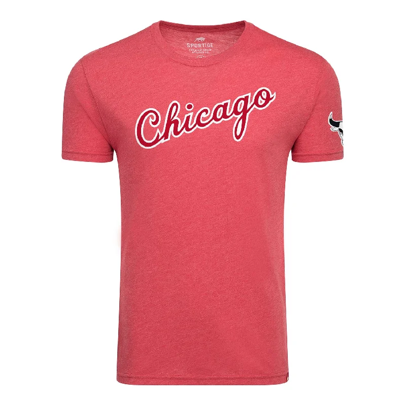 Exclusive Weekend Offers Inside Chicago Bulls Sportiqe Script Red Comfy T-Shirt