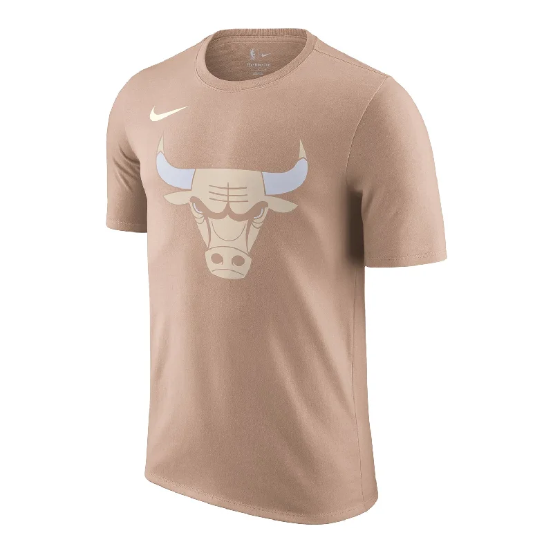 Massive Deal 2024-25 Chicago Bulls City Edition Nike Logo Khaki T-Shirt
