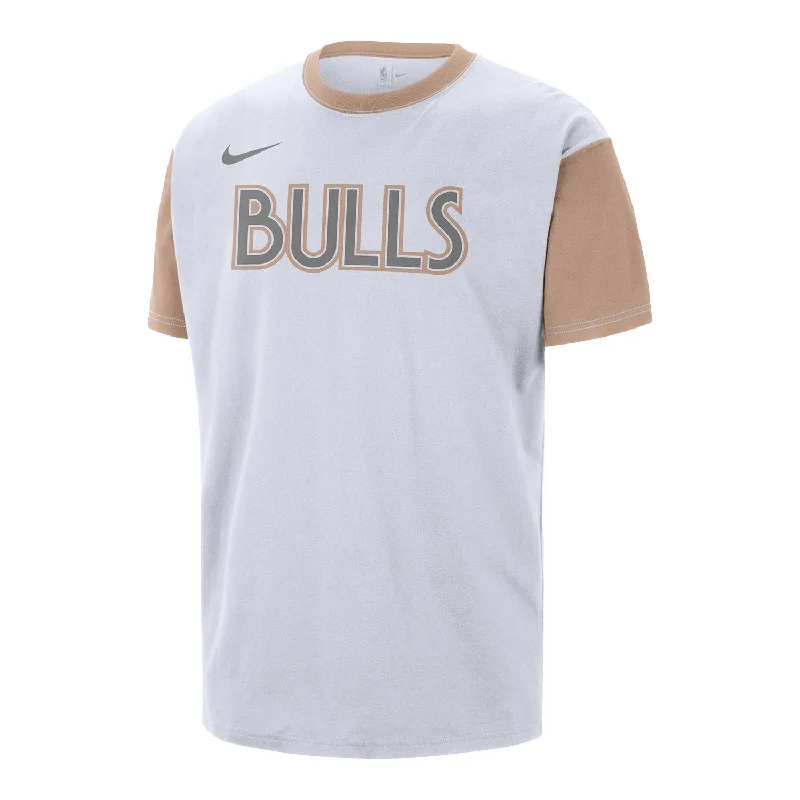Low Price 2024-25 Chicago Bulls City Edition Nike Contrast Sleeve T-Shirt