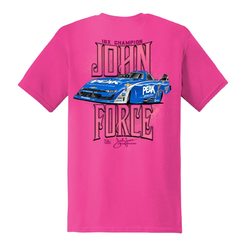 Weekend Wonders Await! John Force Tonal Pink T-Shirt