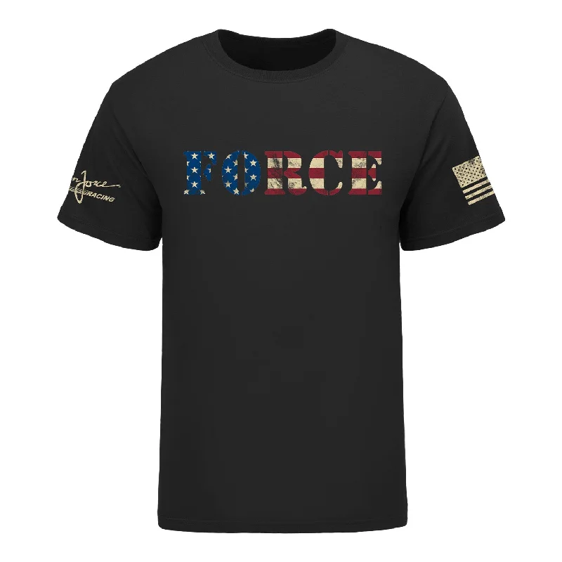 Time-Limited Offer FORCE Flag Background T-Shirt