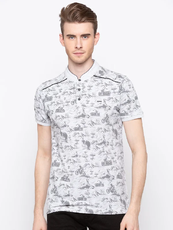Major Deal Spykar Men Grey Cotton Printed Half Sleeve M and arin T-Shirt