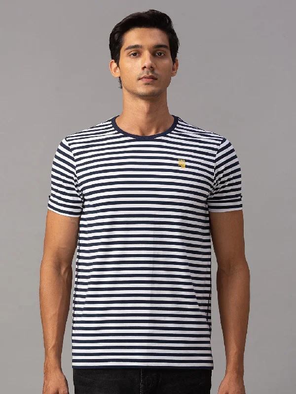 Hot Buy Spykar Men Blue Cotton Printed Half Sleeve T-Shirt