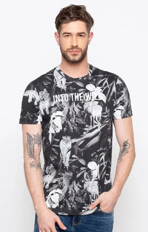 Weekend Deals That Amaze Spykar Men Black Cotton Slim Fit Round Neck T-Shirt
